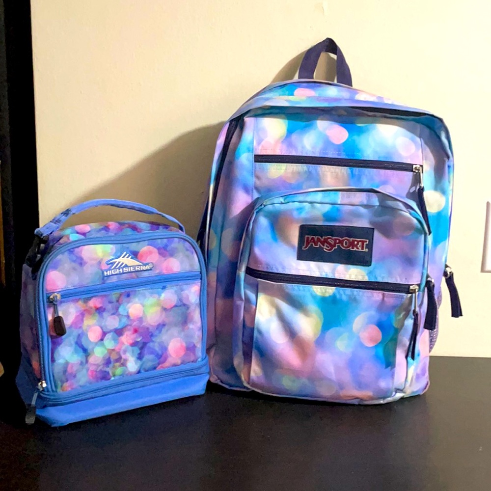 Jansport large backpack and high Sierra lunchbox